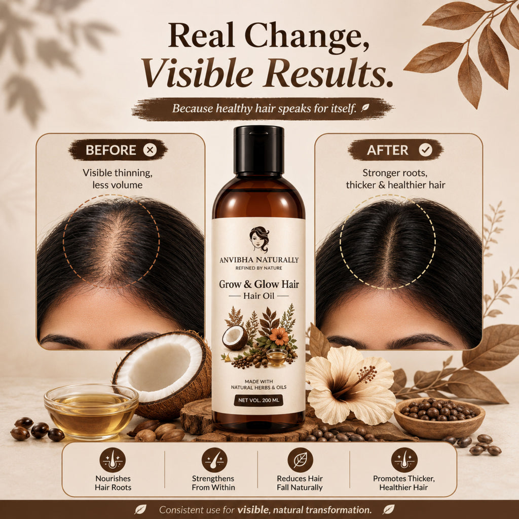 Grow & Glow Hair Oil – Cold Pressed Coconut, Castor & Olive Oil Blend