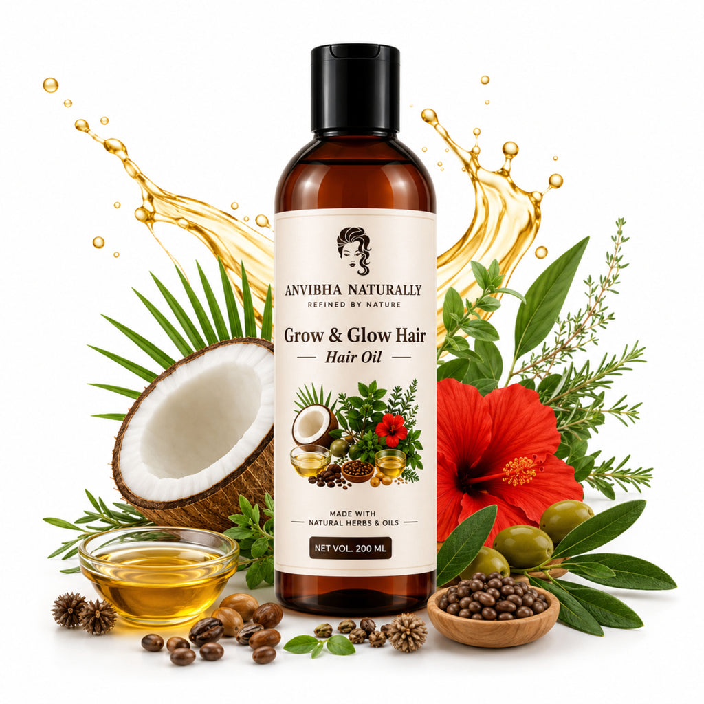 Grow & Glow Hair Oil – Cold Pressed Coconut, Castor & Olive Oil Blend