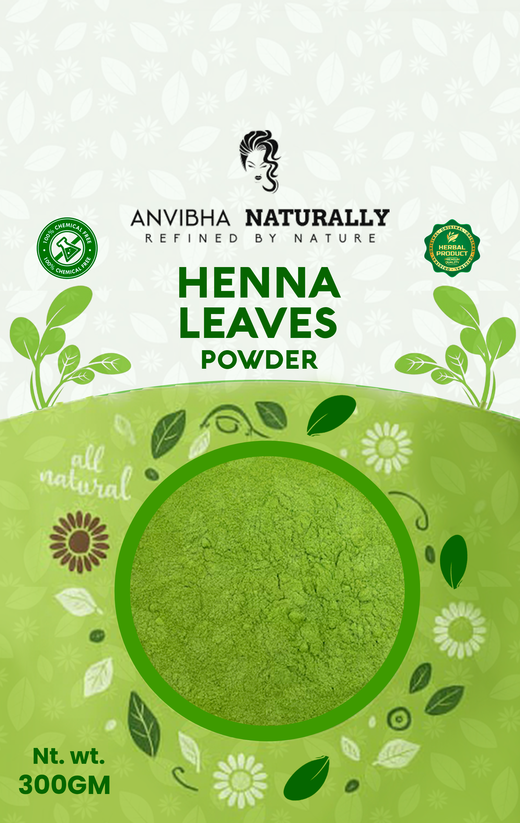 Henna Powder Combo Pack 300g – 100% Natural Mehndi for Hairs - Anvibha Naturally