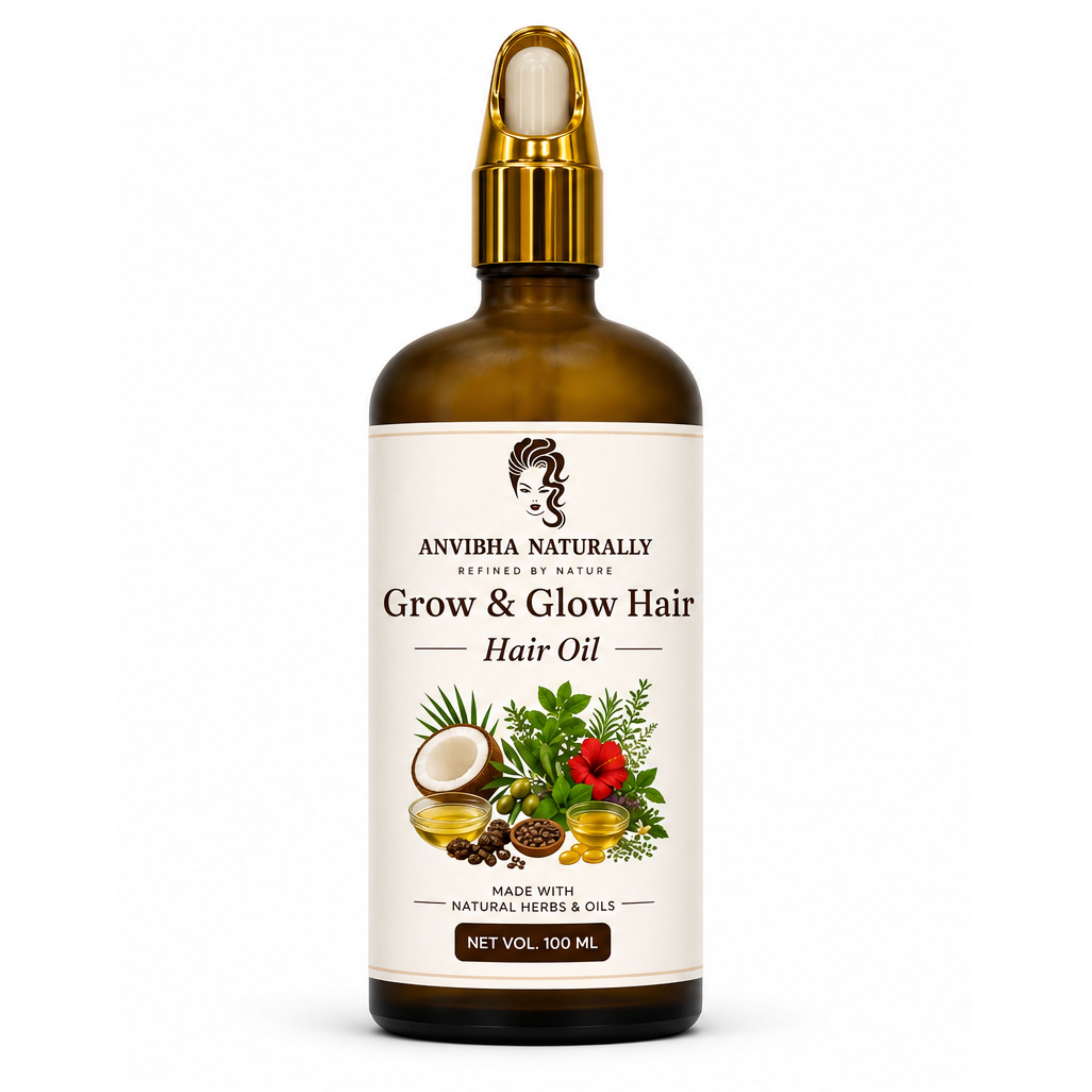 Grow & Glow Hair Oil – Cold Pressed Coconut, Castor & Olive Oil Blend