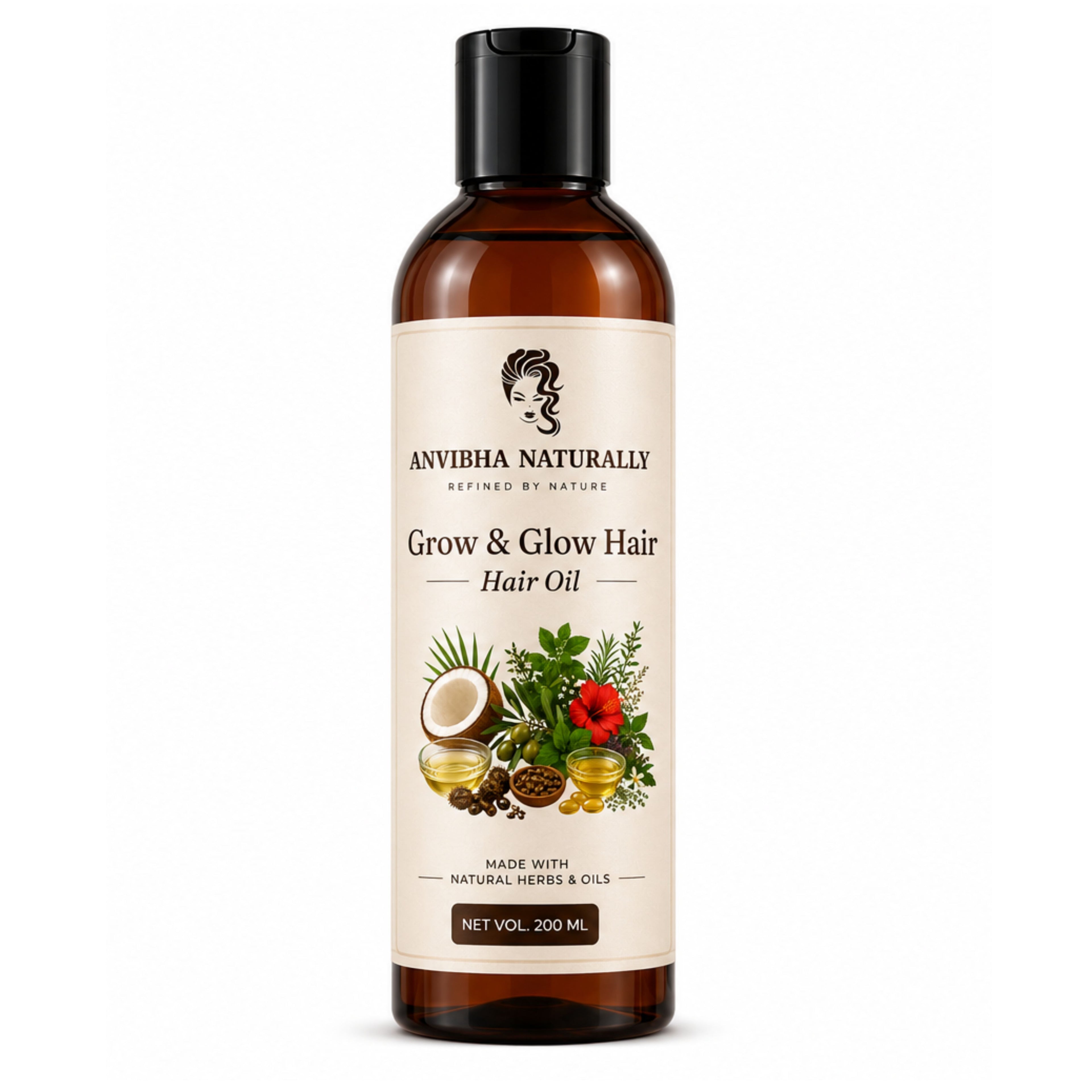 Grow & Glow Hair Oil – Cold Pressed Coconut, Castor & Olive Oil Blend