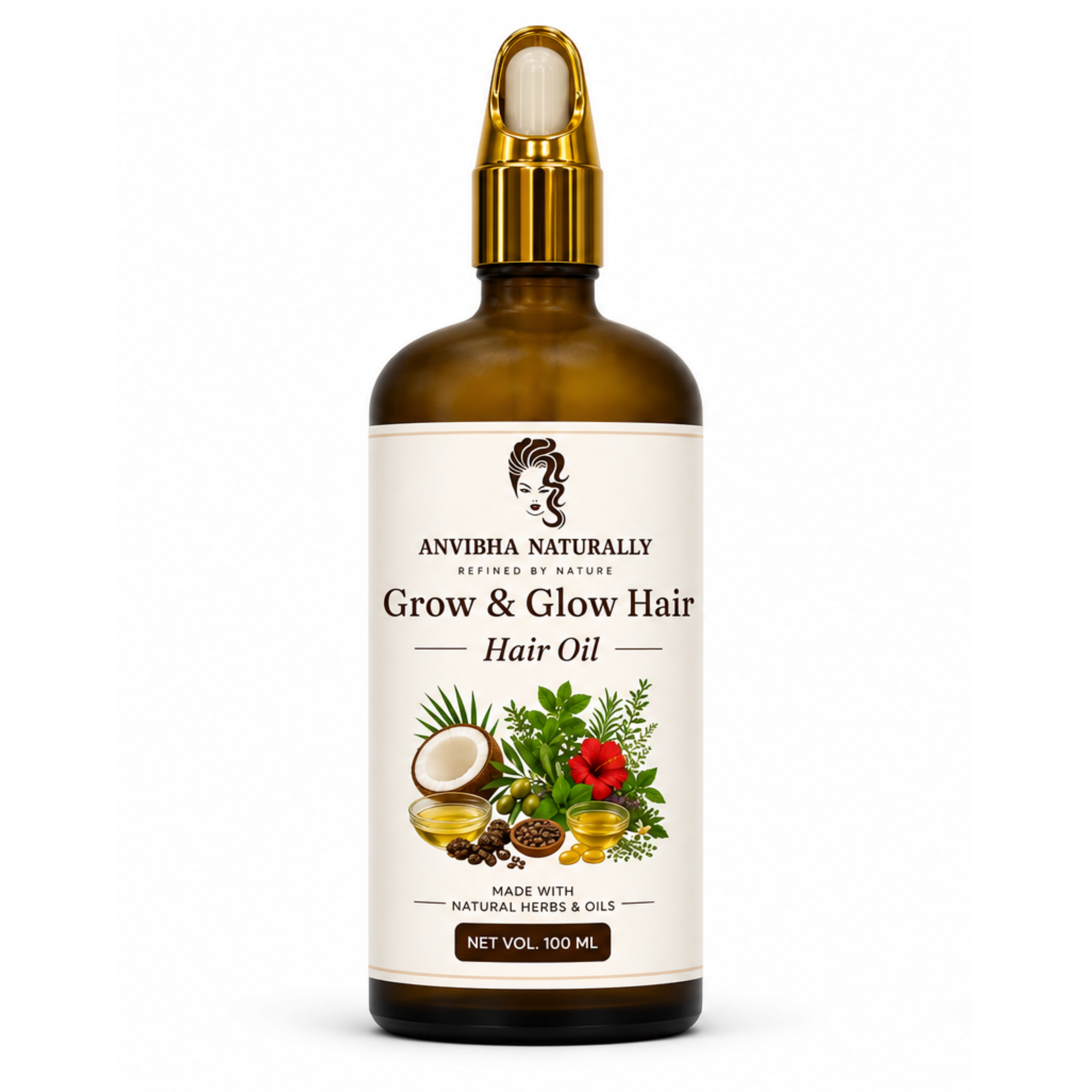 Grow & Glow Hair Oil - made by pure cold pressed coconut, castor and olive oil