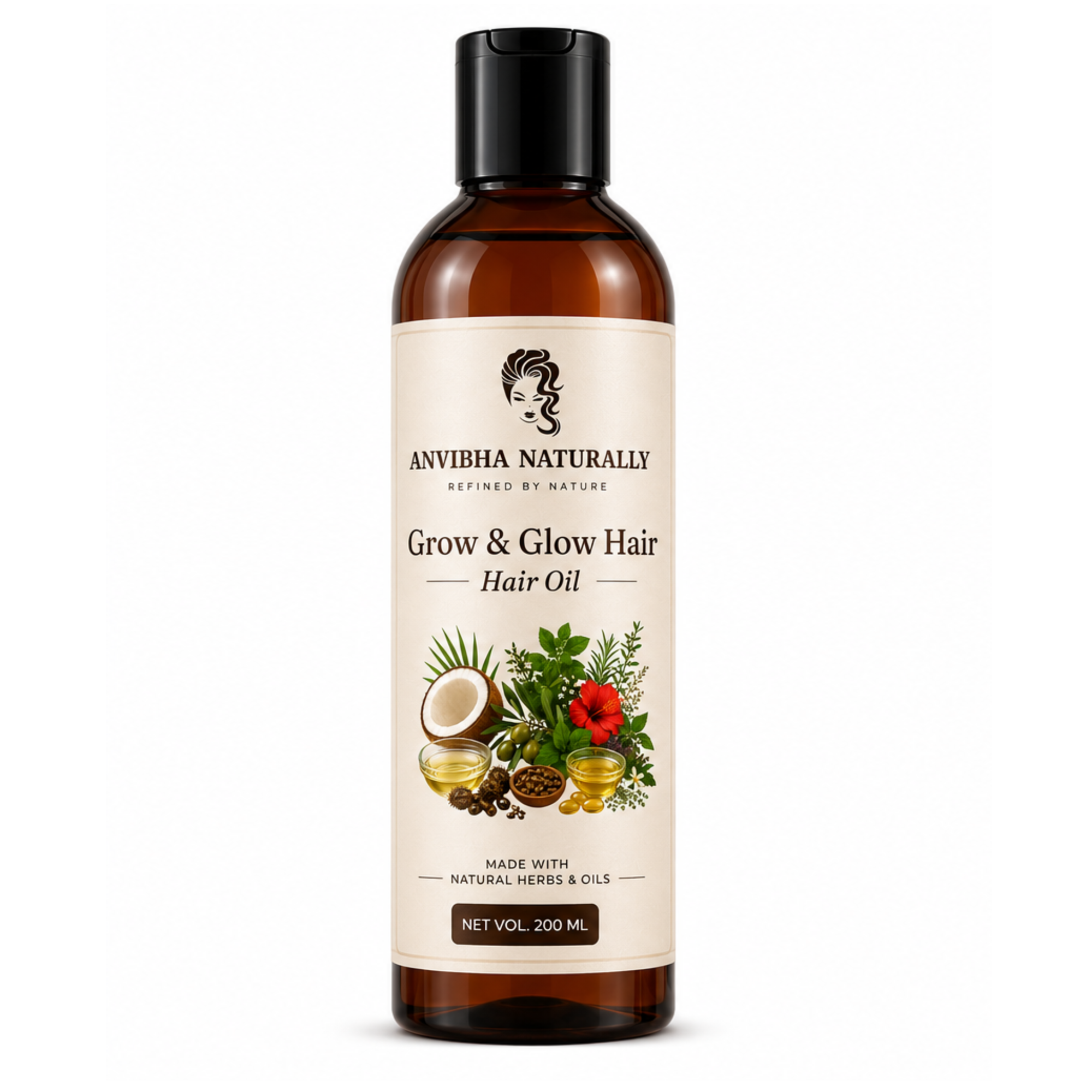 Grow & Glow Hair Oil - made by pure cold pressed coconut, castor and olive oil