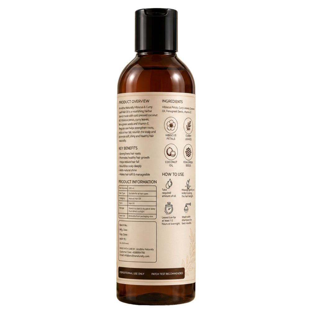 Anvibha Naturally Hibiscus & Curry Leaf Hair Oil