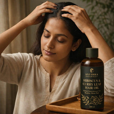 Hibiscus & Curry Leaf Hair Oil 🌿 | Reduces Hair Fall & Boosts Growth
