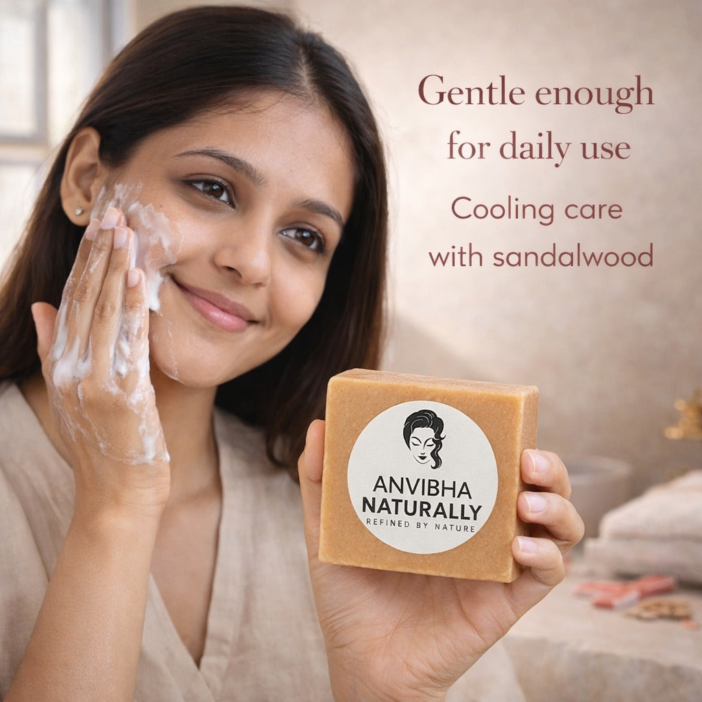 Handmade Sandalwood Soap – Cooling, Clear & Healthy-Looking Skin