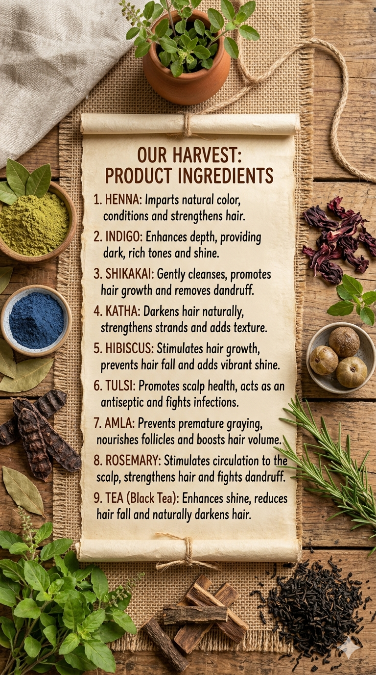 Ready to Apply Henna Paste – Tea Water Infused Natural Brown Hair Color