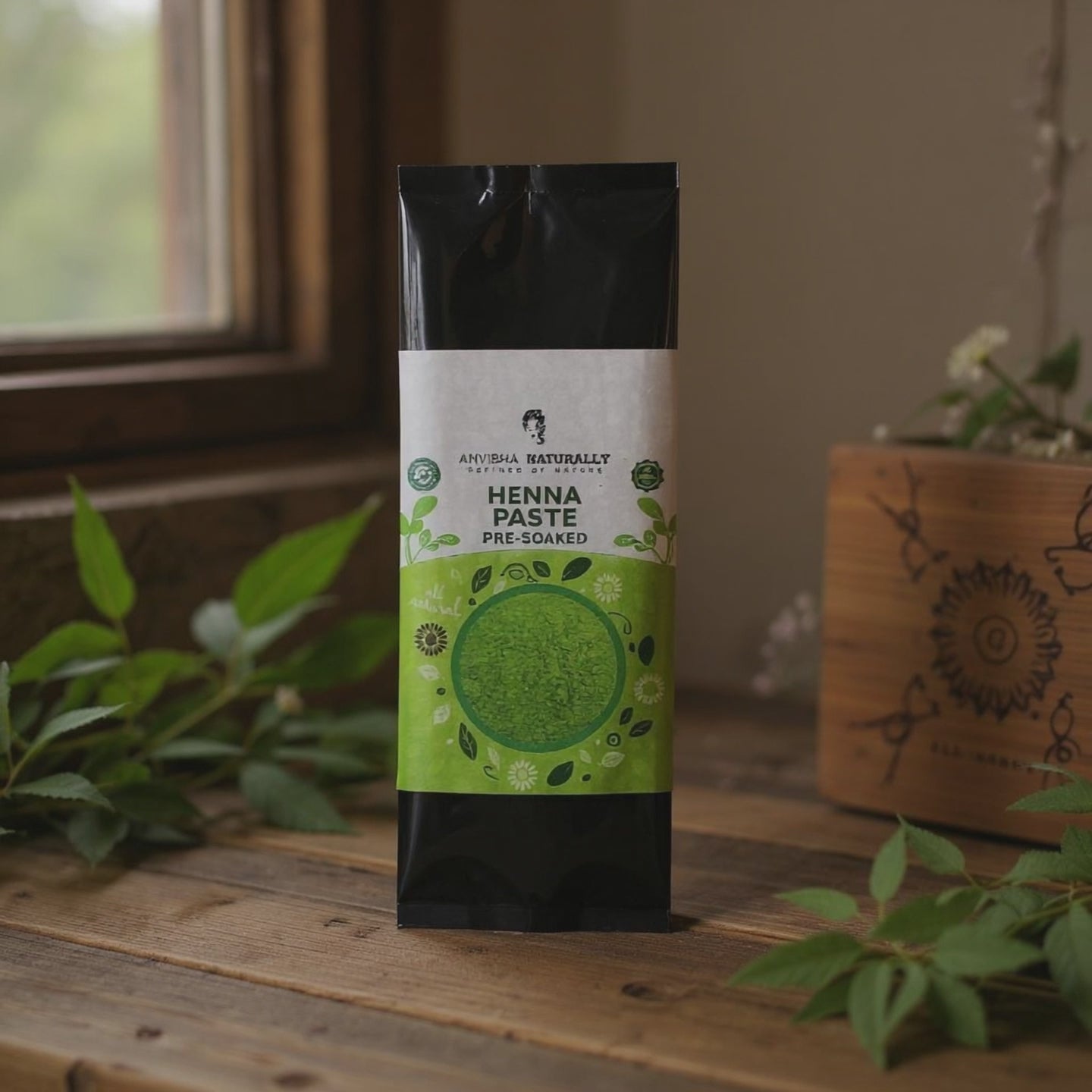 Henna Paste made with Coffee Water - Ready to Use - 100% Natural Henna Paste - Natural Brown Color